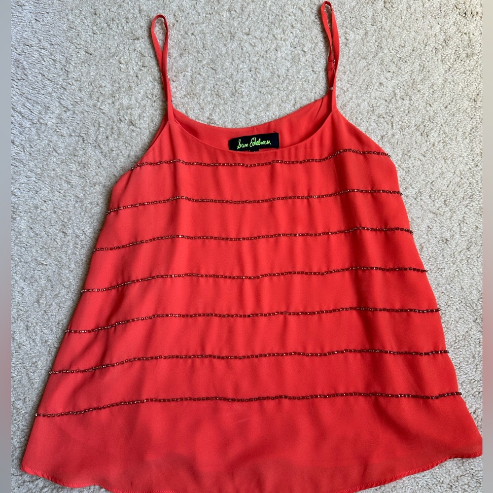 Sam Edelman coral tank top, size S